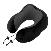 Black u-comfort memory foam shaped travel healthcare soft pillow for chill travel vibes