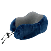 Blue and gray u-comfort memory foam shaped travel healthcare soft travel pillow