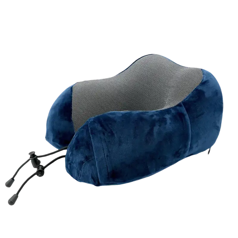 Blue and gray u-comfort memory foam shaped travel healthcare soft travel pillow