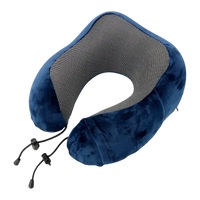 Blue u-comfort memory foam shaped travel healthcare neck pillow for a trendy chill vibe