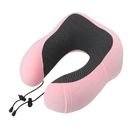 Pink and gray u-comfort memory foam shaped travel healthcare neck pillow for a trendy vibe