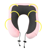 Pink and black U-shaped u-comfort memory foam travel pillow for chill trips