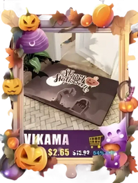Halloween-themed box on Trendy Vikama Tie Dye Silk Rug, perfect wool non-slip rug