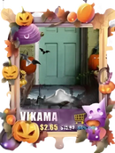 Halloween-themed frame on Trendy Vikama Tie Dye Silk Wool Rug perfect for your space