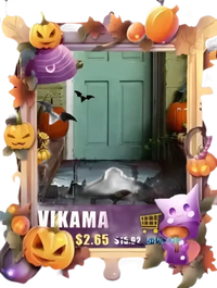 Halloween-themed frame on Trendy Vikama Tie Dye Silk Wool Rug perfect for your space