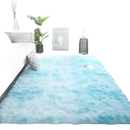 Blue and white fluffy Vikama Tie-Dye Silk Rug from the trendy Tie-Dye Silk Wool collection