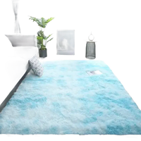 Blue and white fluffy Vikama Tie-Dye Silk Rug from the trendy Tie-Dye Silk Wool collection
