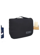 ChicTravel Waterproof Makeup Organizer with Handle, trendy black toiletry bag