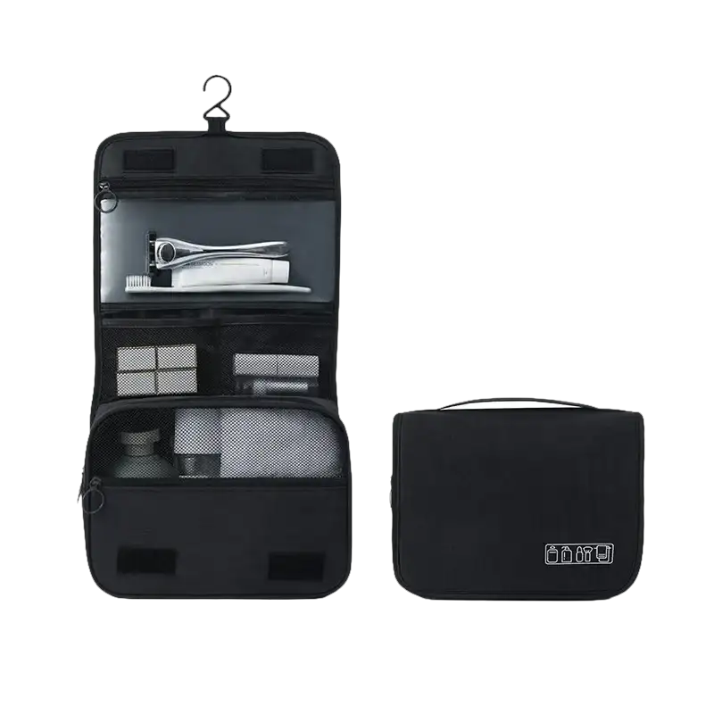 Black waterproof makeup organizer bag with dimensions for trendy chictravel waterproof tote