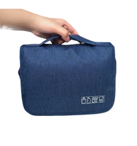 Blue waterproof makeup organizer with handle from ChicTravel Waterproof trendy collection