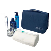 Navy blue toiletry bag, trendy waterproof makeup organizer for chictravel adventures