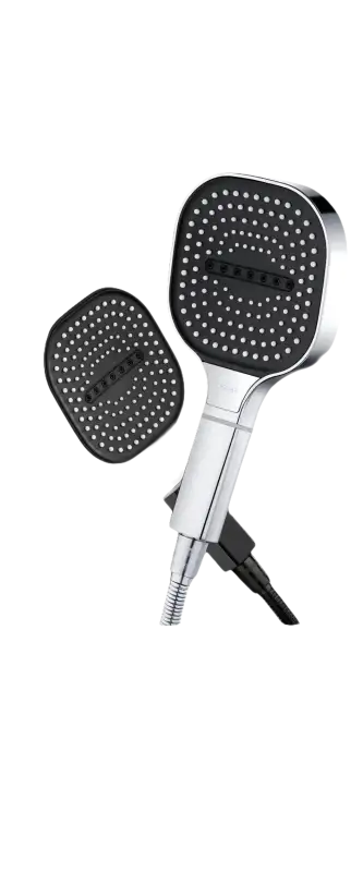 Two-tone shower heads.