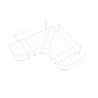 White wire corner shelf.
