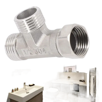 Metal plumbing T-fitting.