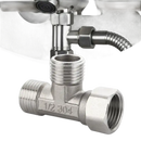 Metal plumbing T-fitting.