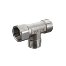 Metal T-shaped pipe fitting.