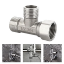 Metal plumbing tee fitting.