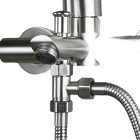 Stainless steel shower faucet.