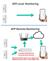 Diagram of local and remote app monitoring.