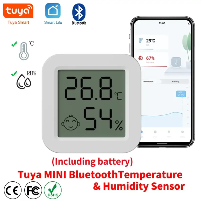 Loveable TuyaTemp Mini Sensor Bluetooth Temperature Humidity