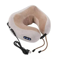 U-Relax Heated Neck Massager Pillow 💆‍♂️🔥 - A / USB