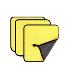Three yellow microfiber cloths.