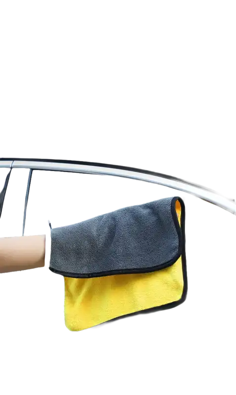Two-tone car cleaning towel.