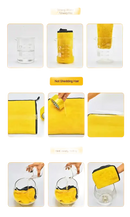 Yellow absorbent towel.