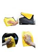 Yellow microfiber cleaning cloth.