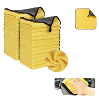 Yellow microfiber cleaning cloths.