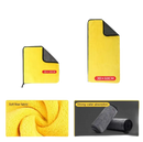 Yellow and gray microfiber towels.