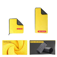 Yellow and gray microfiber towels.