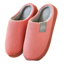 Pink corduroy slippers.