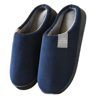 Pair of navy corduroy slippers.