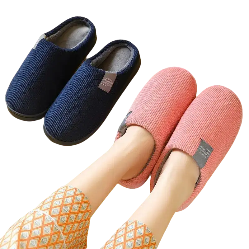 Comfy Corduroy: Plush Slippers for Women and All