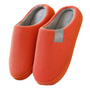 Orange corduroy slippers.