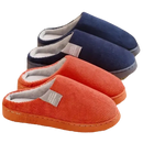 Two pairs of corduroy slippers.
