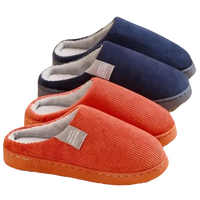 Two pairs of corduroy slippers.