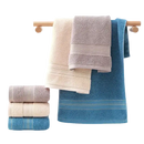 Stacked and hanging towels.