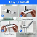 1pc Universal Shower Head Holder Adjustable 18~25mm ABS Chrome Shower Rail Holder Bathroom Accessories Shower Mounting