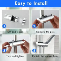 1pc Universal Shower Head Holder Adjustable 18~25mm ABS Chrome Shower Rail Holder Bathroom Accessories Shower Mounting