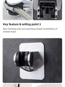 Support de pommeau de douche mural auto-adhésif réglable sans poinçon universel accessoires ménagers - Argent G805