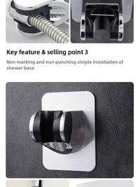 Support de pommeau de douche mural auto-adhésif réglable sans poinçon universel accessoires ménagers - Argent G805