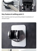 Support de pommeau de douche mural auto-adhésif réglable sans poinçon universel accessoires ménagers - Argent G805