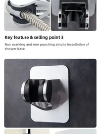 Support de pommeau de douche mural auto-adhésif réglable sans poinçon universel accessoires ménagers - Argent G805