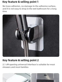 Support de pommeau de douche mural auto-adhésif réglable sans poinçon universel accessoires ménagers - Argent G805