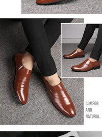 Men Shoes Casual Fashion Mens Dress Shoes for Male Party Sneakers Plus Size Slip on Black Leather Loafer Sapato Social