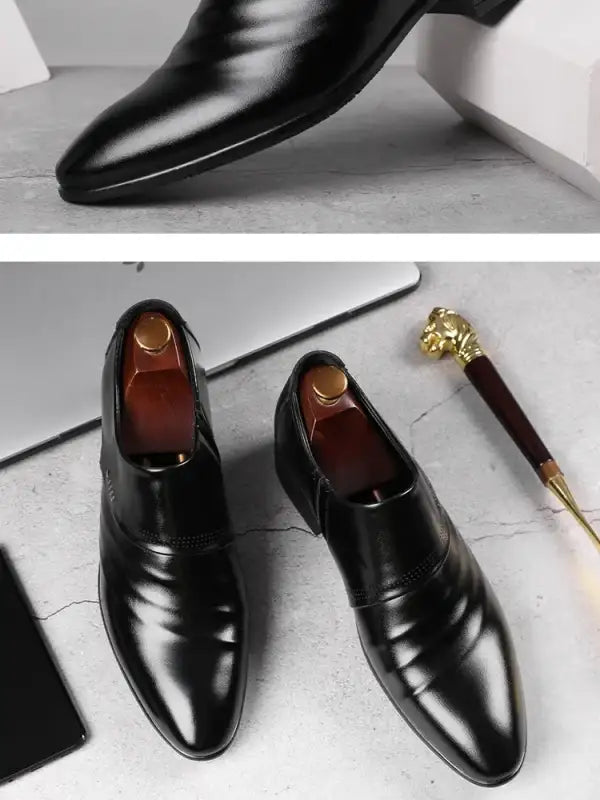 Men Shoes Casual Fashion Mens Dress Shoes for Male Party Sneakers Plus Size Slip on Black Leather Loafer Sapato Social