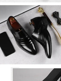 Men Shoes Casual Fashion Mens Dress Shoes for Male Party Sneakers Plus Size Slip on Black Leather Loafer Sapato Social