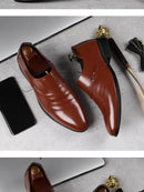 Men Shoes Casual Fashion Mens Dress Shoes for Male Party Sneakers Plus Size Slip on Black Leather Loafer Sapato Social
